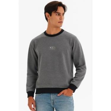 Imagem de Blusa Moletom Masculina Gola Careca Polo Wear Cinza Médio-Masculino