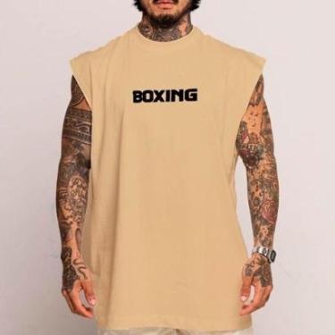 Imagem de Camiseta Regata Longa Oversized Algodão Boxing Logo Minimalista Arte-Unissex