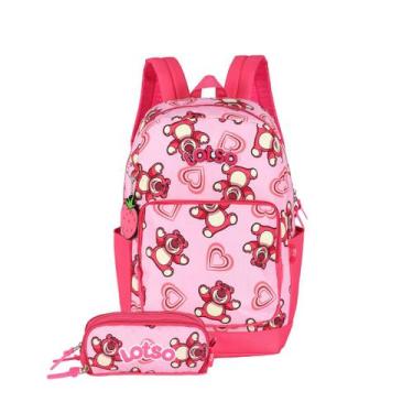 Imagem de Kit Mochila Costas Lotso Com Estojo Triplo Toy Story Disney, Rosa