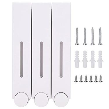 Imagem de Cocoarm Triplo Wall Mounted Shampoo e Condicionador Dispenser Press Tipo Três Head Shower Dispensers Wall Mounted 420ML * 3 Capacidade, 280x153x9.0mm (WHITE)
