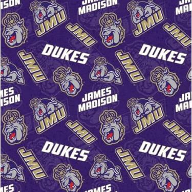 Imagem de James Madison University Bulldogs Tom sobre Tom Tecido 100% algodão oficialmente licenciado pela Sykel Enterprises – 1 jarda pré-cortado