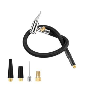 Imagem de FALVFUN Adaptador de mangueira de insuflador de pneu de carro, mangueira adaptadora de mandril de bomba de pneu de tubo de 55 cm, acessórios de conexão de liberação de ar trançados, ajuste universal