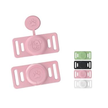 Imagem de KEPHCRL Pacote Com 4 Suportes Para Coleira De Cachorro Airtag, Capa Protetora Silicone À Prova D'Água Rastreador Apple Air Tag, Acessório Gps, Suporte Gatos Estimação Resistente A Arranhões E Rastre