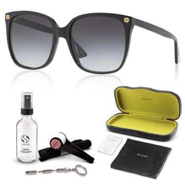 Imagem de Gucci GG0022S Óculos de sol retangulares + pacote com kit de óculos de luxo eSHADES