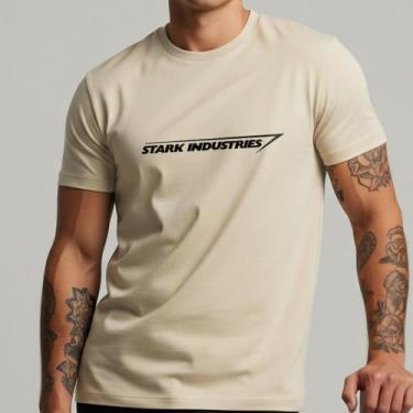 Imagem de Camiseta Masculina Stark Industries Estampa Nerd Geek Vingadores, Off,