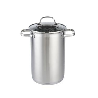 Imagem de Rösle Panela de macarrão de aço inoxidável, escorredor de aço inoxidável e tampa de vidro