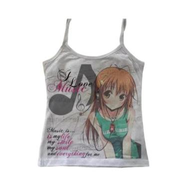 Imagem de Top Cropped Sem Mangas Estilo Vintage Y2K Para Mulheres, Estampa Estét