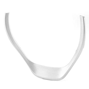 Imagem de KIMISS Capa de Acabamento do Volante para Decoração de Interiores de Carro - Adequada para 3 Séries F30 F31 F34 e 4 Séries F32 - Adesivo Elegante de Capa de Volante Em ABS (Prata)