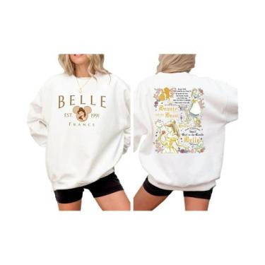 Imagem de Moletom Vintage Da Princesa Belle Da Disney, França 1991, Moletom Anti