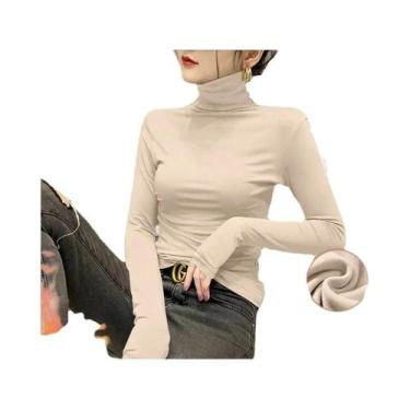 Imagem de Suéter Feminino De Gola Alta Com Manga Longa, Ajuste Slim, Moda Elegan