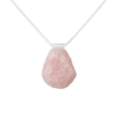 Imagem de Colar Deusa Quartzo Rosa - Cristal Natural, Prata 925