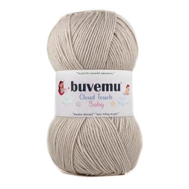 Imagem de Buvemu Cloud Touch Baby – Fio macio anti-bolinhas DK Weight para roupas de bebê, cobertores e crochê e tricô Amigurumi, 90% acrílico, 10% viscose derivado de bambu, 100 g / 260 jardas (marfim, 1