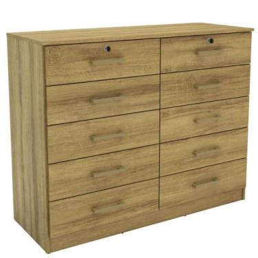 Imagem de Cômoda Mademovel 2338.0003 10 Gavetas Com Chave 95x118x45cm, MEL