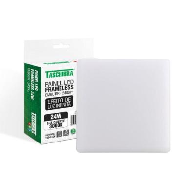 Imagem de Painel de Led Taschibra Frameless Quadrado Embutir 24W Bivolt, 3000K -