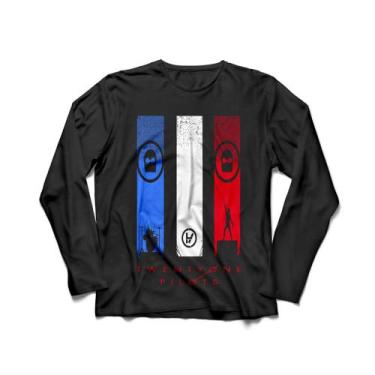 Imagem de Camiseta Manga Longa Masculina Twenty One Pilots, Preto, P