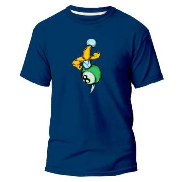 Imagem de Camiseta Basica Algodão Premium Estampa Digital Bola 8 - Pavesi, Azul 