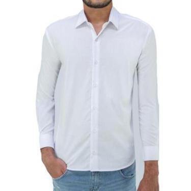 Imagem de Camisa Manga Longa Essencial Slim Masculina Ogochi 001520072 Branca-Masculino
