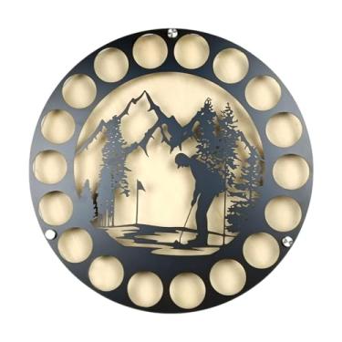 Imagem de Vaveren Expositor circular para bolas de golfe, decoração de parede para golfistas, criativo, silhueta de metal, suporte para bolas de golfe de fácil, Style B