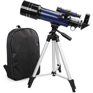 Imagem de pcagfaajmh Telescópio para crianças iniciantes 70 mm abertura 400 mm telescópio refrator astronômico telescópio portátil de viagem para adultos com bolsa de viagem