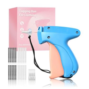Imagem de Pistola de costura portátil, kits de ferramentas de costura com 5 agulhas, 1000 mini fixadores pretos e 1000 brancos, micro pistola de etiquetagem, fixador rápido de roupas para tecido, jeans, linho