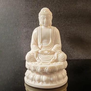 Imagem de FENNYYAR Estátua de personagens de Buda Shakyamuni Escultura Tagua, 12 cm 4,7 polegadas, Budismo Casa Sala Escritório Estátua Feng Shui