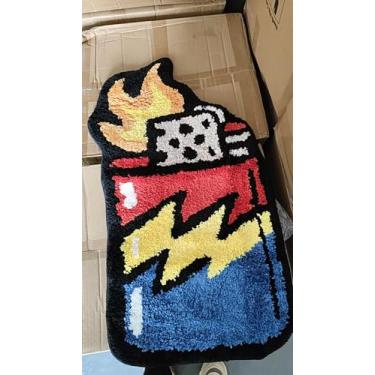 Imagem de LAKEA Tapete tufado em formato mais leve, tapete de pelúcia irregular com suporte antiderrapante, tapete decorativo macio para quarto, sala de jogos, decoração de estilo urbano