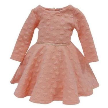 Imagem de Vestido Longo Luxo Matelassê Bebê Menina Zafielo 504 - Coral - M ( 6 - 9 MESES )-Feminino