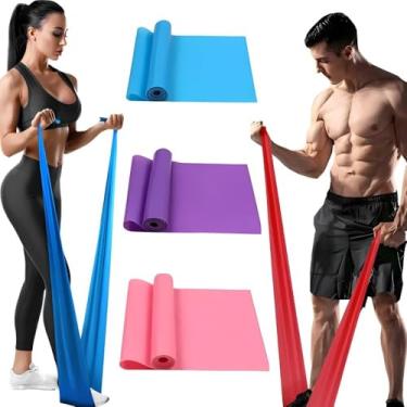 Imagem de KIT com 3 Faixas de Resistência Fisioterapia Thera BandS Fortalecimento Elástico Premium cor roxo Leo Top Store