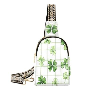 Imagem de CEBUGI Bolsa tiracolo feminina St.patricks Day Clover pequena bolsa tiracolo de couro para trilhas, viagens ao ar livre