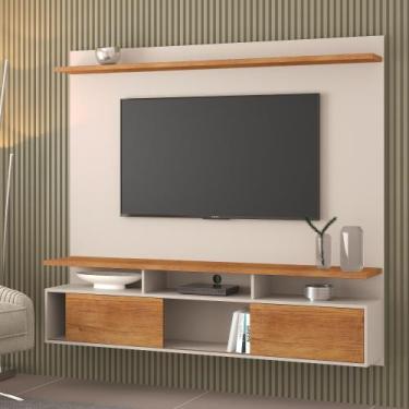 Imagem de Painel para TV Até 65 Polegadas Roma 2 Portas 2 Prateleiras Off White/