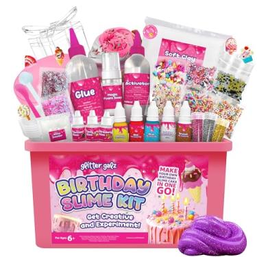 Imagem de Kit de geleca | Presentes de aniversário Glitter Galz para meninas a partir de 6 anos | Faça sua própria festa de aniversário Slime 42 mix-ins | Artes e artesanato | Kit para fazer geleca | Ativador