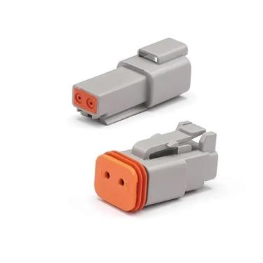 Imagem de 5/10/100 conjuntos tipo conector macho fêmea conectores impermeáveis 12 pinos Dt04-12p Dt06-12s, seláveis, 12 posições (com fio M F, 10 conjuntos)