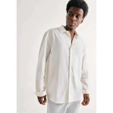 Imagem de Camisa Linho Branco Hering Manga Longa Masculina-Masculino