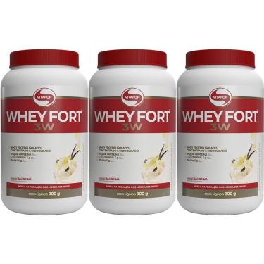 Imagem de Kit 3X Whey Fort 3W - 900g Baunilha - Vitafor-Masculino