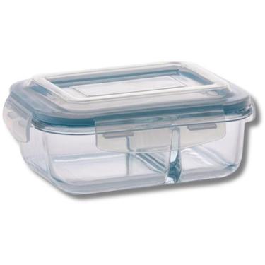 Imagem de Pote de Vidro Marmita Hermético c/ Divisória Super Vedação 1040ml - UN