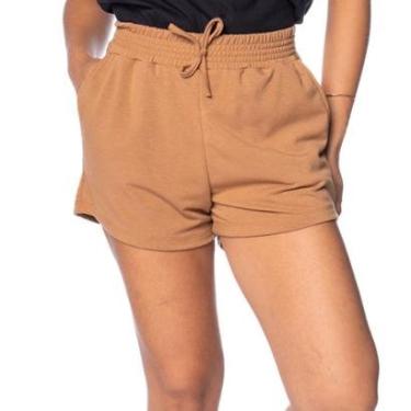Imagem de Short Feminino LZT Moletom Cintura Alta Caramelo-Feminino
