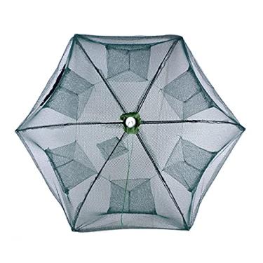 Imagem de Gaiola de pesca dobrável para capturar peixes rede isca pouso