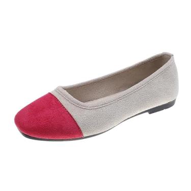 Imagem de Tênis feminino casual color block com boca rasa e bico redondo, cabedal macio, tamanho grande para uso versátil, Rosa choque, 39