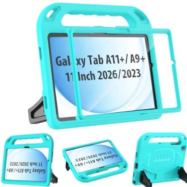 Imagem de BMOUO Capa infantil para tablet Samsung Galaxy Tab A11+ Plus de 11 polegadas 2026/A9+ Plus 2023 de 11 polegadas, com protetor de tela, alça leve à prova de choque para Galaxy Tab A11 Plus/A9 Plus para