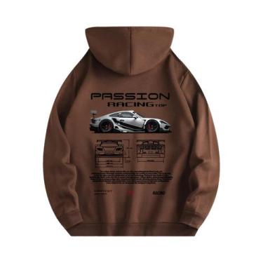 Imagem de Hoodie Gráfico Para Homens Com Ilustrações De Carros De Corrida Para U