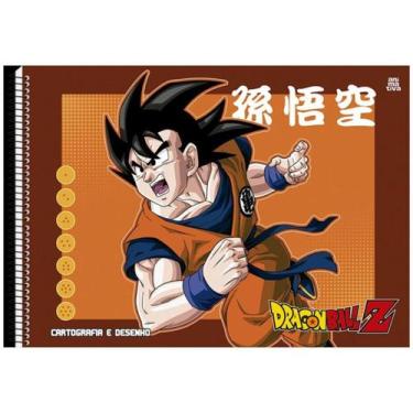 Imagem de Caderno Cartografia Desenho Capa Dura Dragon Ball Z 60 Folhas Espiral 