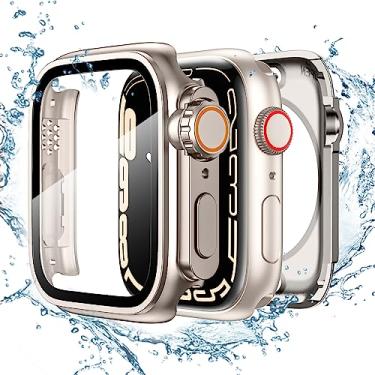 Imagem de [2 em 1] Capa protetora de tela Tensea à prova d'água para Apple Watch SE 2nd & SE 6 5 4 4 44 mm Acessórios [capa estilo Apple Watch], capa protetora para iWatch parece ultra com filme de vidro