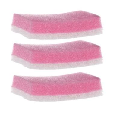 Imagem de Kit com 3 Esponjas Sanitaria Branca e Rosa SCOTCH Brite 3M