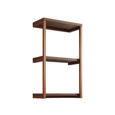 Imagem de Nicho De Parede Industrial 3 Prateleiras Milão - Cobre E Imbuia - Cor: Marrom
