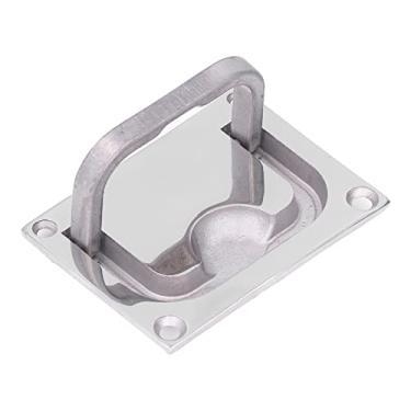 Imagem de TOPINCN Escotilha de Barco Com Alça de Anel, Espelho Quadrado de Aço Inoxidável 316 Polido Com Anel de Tração Embutido, para Portas de Acesso de Navios Capas de Escotilha de Isca Portas (Conjunto de