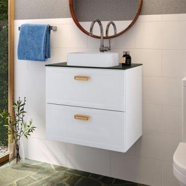 Imagem de Gabinete Para Banheiro Em Aço Com Tampo Em Vidro Temperado Sem Cuba Od