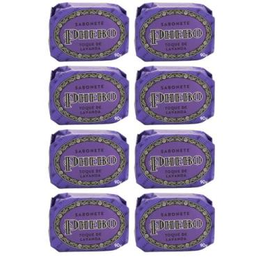 Imagem de Kit Sabonete Barra de Glicerina Phebo Toque de Lavanda 90g 08 unidades
