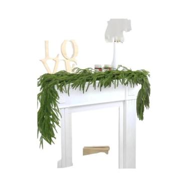 Imagem de Guirlanda De Natal Artificial De Pinheiro Norfolk Realista Para Decora