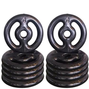 Imagem de Kit 10X Anilhas Emborrachada 04Kg