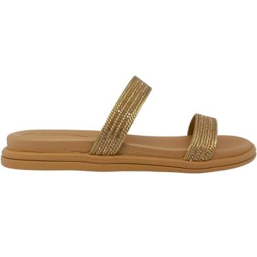 Imagem de Tamanco Feminino Papete Casual Dia a Dia Passeio Tiras com Strass Conforto Beira Rio 8488.122